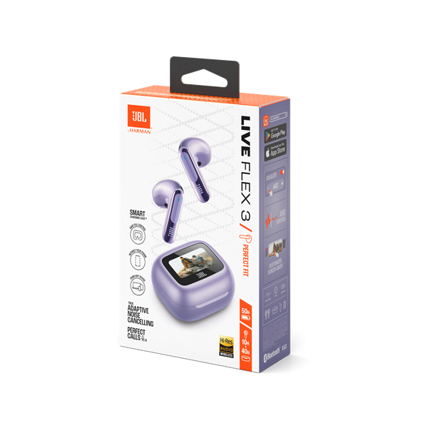 JBL Live Flex 3 True Wireless Bluetooth zajszűrős lila fülhallgató