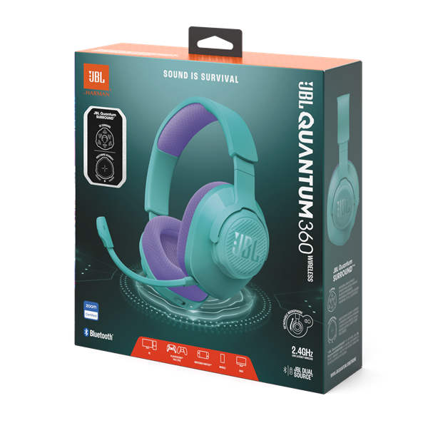 JBL Quantum 360 vezeték nélküli cián gamer headset