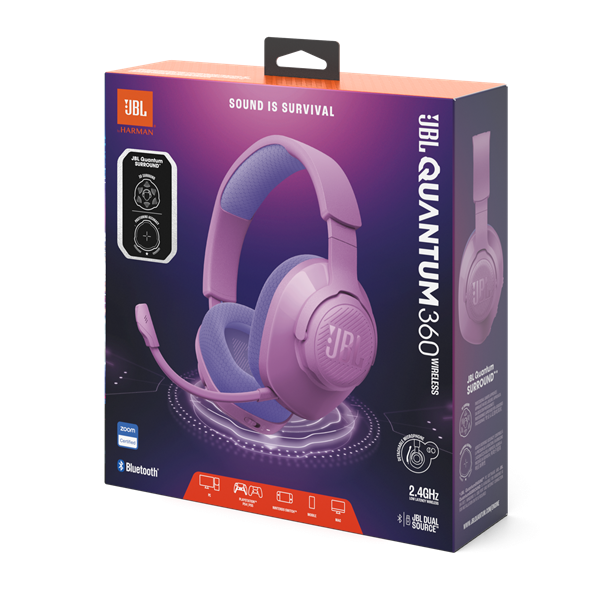 JBL Quantum 360 vezeték nélküli lila gamer headset