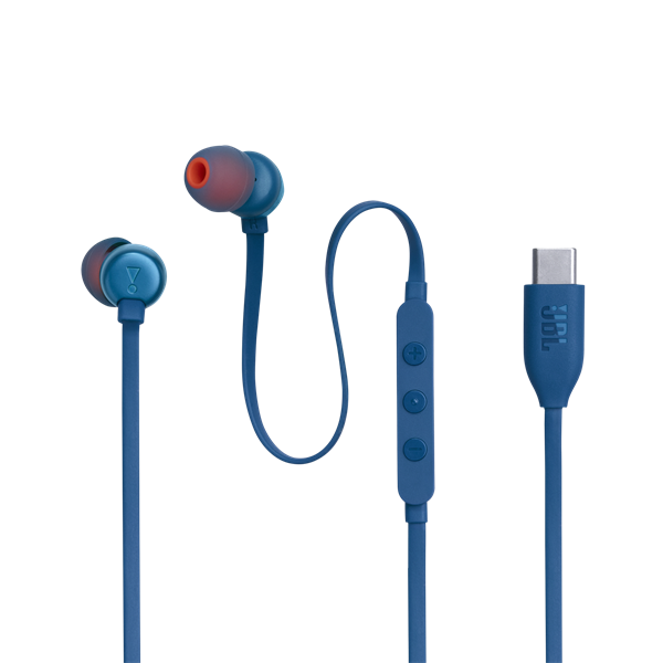 JBL T 310 C BLU vezetékes USB C mikrofonos kék fülhallgató