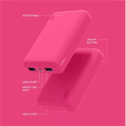 Juice JUI-PBANK-3-ECO-RASP ECO 3 10000mAh 15W rózsaszín power bank