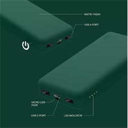 Juice JUI-PBANK-5-ECO-GRN ECO 5 15000mAh 15W zöld powerbank