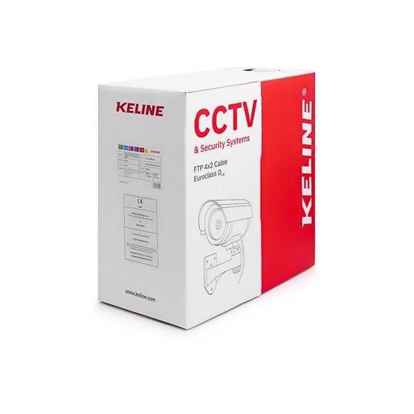 KE-Line Cat.5E (F/UTP) 305m 100MHz LSOH Dca árnyékolt CCTV fali kábel