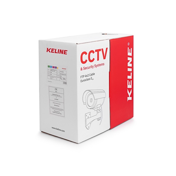 KE-Line Cat.5E (F/UTP) 305m 100MHz PVC Eca árnyékolt CCTV fali kábel