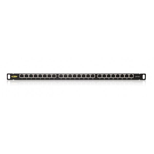 KE-Line Giga KOMPAKT 24port CAT.5e árnyékolt HD patch panel 0,5U RJ45/s