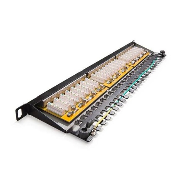 KE-Line Giga KOMPAKT 24port CAT6 árnyékolt HD patch panel 0,5U RJ45/s