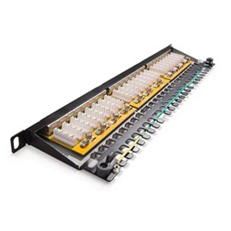 KE-Line Giga KOMPAKT 24port CAT6 árnyékolt HD patch panel 0,5U RJ45/s