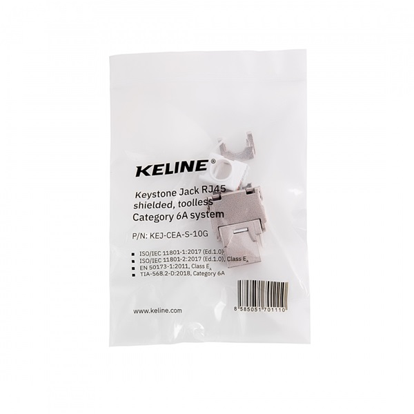 KE-Line KEJ-CEA-S-10G Cat6A 10Gigabit keystone jack RJ45 aljzat