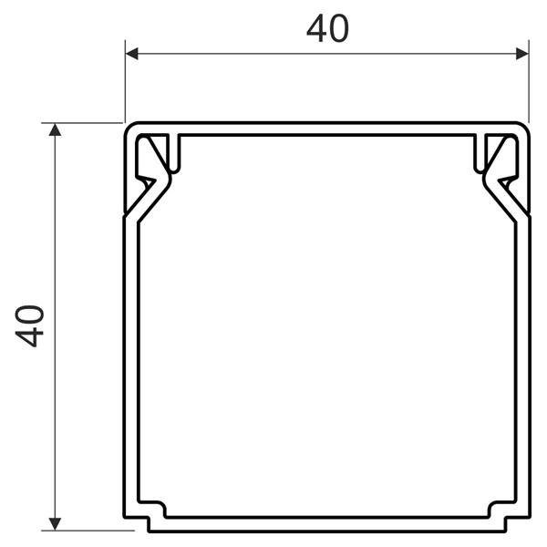 KOPOS LH 40X40 HD 2m 40x40 mm minicsatorna