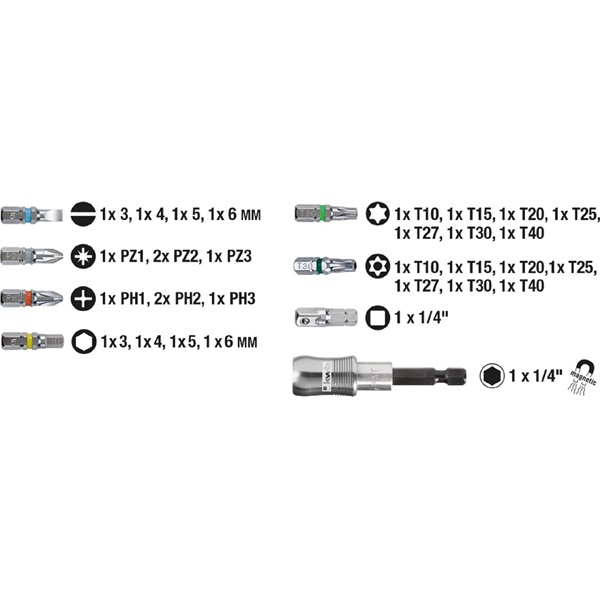 KWB 49118470 STANDARD TQ60 acél 32 db-os bit készlet