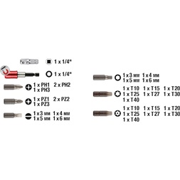 KWB 49118490 STANDARD CrV acél 32 db-os bit készlet