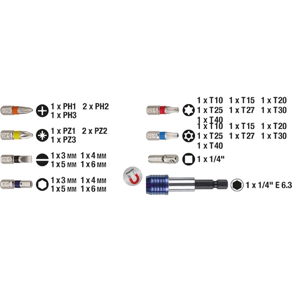 KWB 49118690 STANDARD S2 acél 32 db-os bit készlet