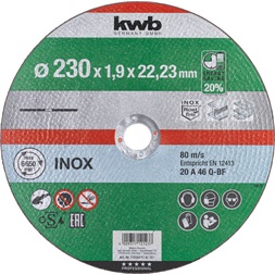 KWB 49712123 AKKU-TOP EXTRA INOX 230x22,23x1,9 mm vágótárcsa