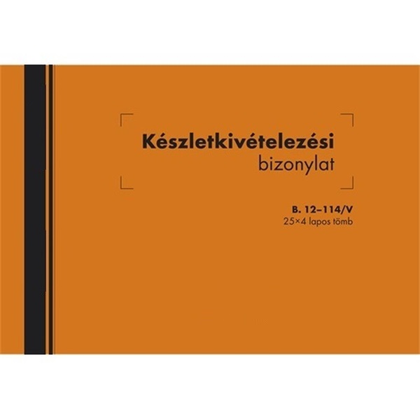 B.12-114/V A5 25x4lapos fekvő "Készletkivételezési bizonylat" nyomtatvány