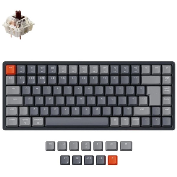 Keychron K2 RGB Bluetooth Hot-swap Gateron G Pro Brown mechanikus billentyűzet