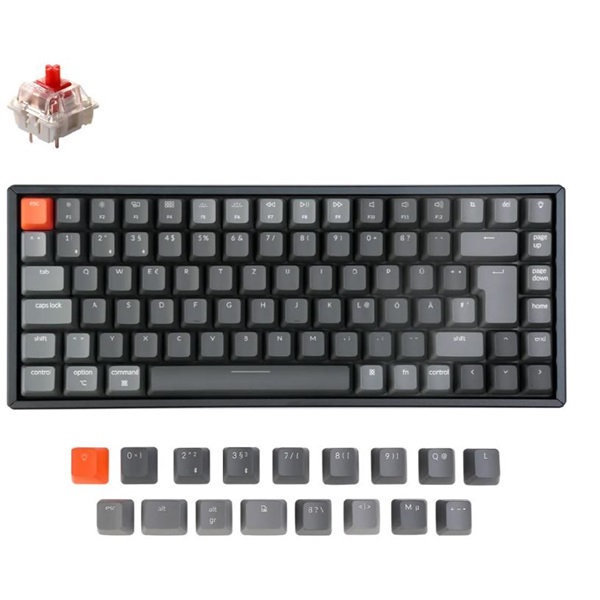 Keychron K2 RGB Bluetooth Hot-swap Gateron G Pro Red mechanikus billentyűzet