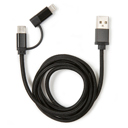 Kikkerland US237-BK fonott USB-C Lightning fekete kábel