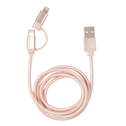 Kikkerland US237-RG fonott USB-C Lightning rózsaarany kábel