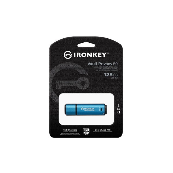 Kingston 128GB USB3.2 IronKey Vault Privacy 50 (IKVP50/128GB) Flash Drive