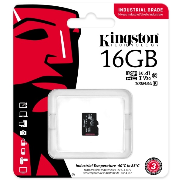 Kingston 16GB SD micro Industrial (SDHC Class 10 A1) (SDCIT2/16GBSP) memóriakártya