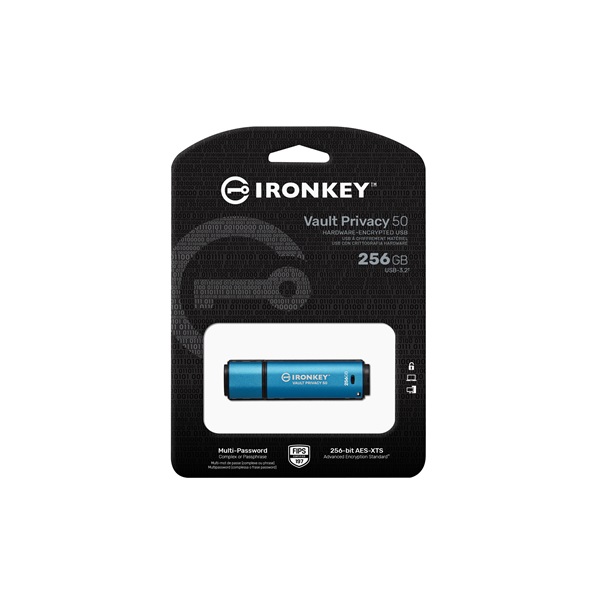 Kingston 256GB USB3.2 IronKey Vault Privacy 50 (IKVP50/256GB) Flash Drive