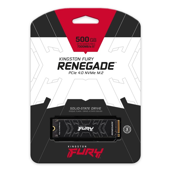 Kingston 500GB M.2 NVMe 2280 FURY Renegade with Heatsink fekete SSD