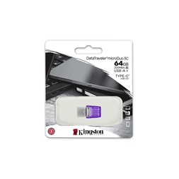 Kingston 64GB USB3.2 Gen1 C/USB3.2 Gen1 A DataTraveler microDuo 3C (DTDUO3CG3/64GB) Flash Drive