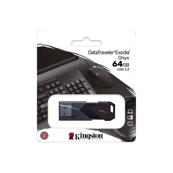 Kingston 64GB USB 3.2 Gen1 fekete DataTraveler Exodia Onyx (DTXON/64GB) Flash Drive