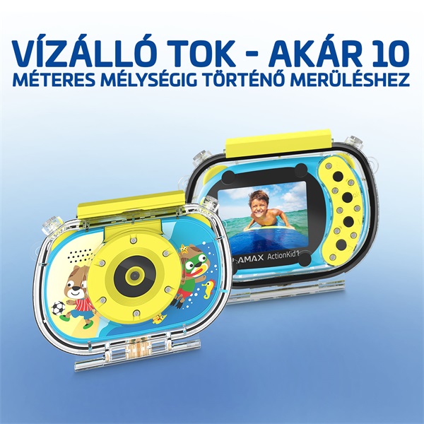 LAMAX ActionKid1 Full HD 8MP kék gyerek akciókamera vízálló tokkal