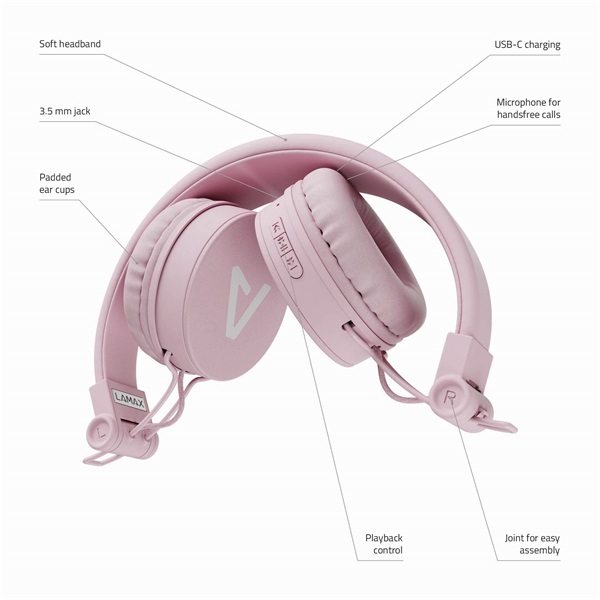 LAMAX Blaze2 Bluetooth rózsaszín fejhallgató