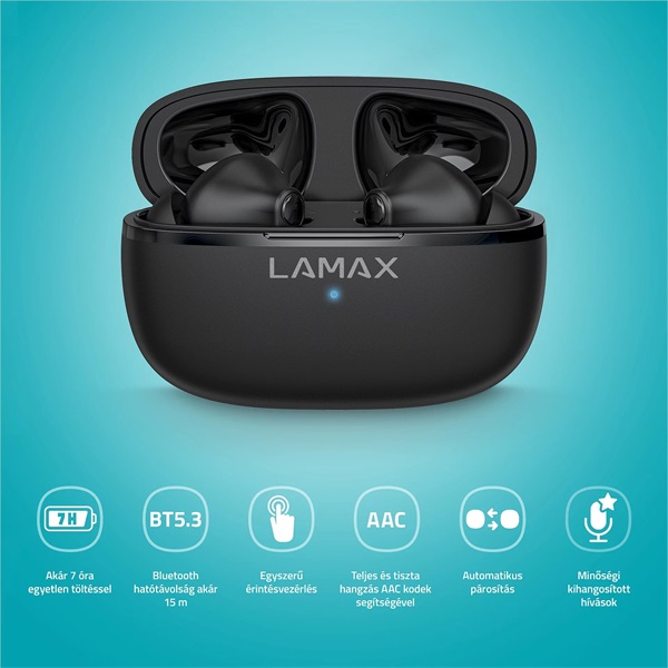 LAMAX Clips1 Play True Wireless Bluetooth fekete fülhallgató