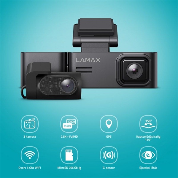 LAMAX N10 GPS 3in1 kamera rendszer