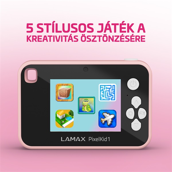 LAMAX PixelKid1 Pink Full HD 8MP rózsazsín gyerek fényképezőgép és kamera