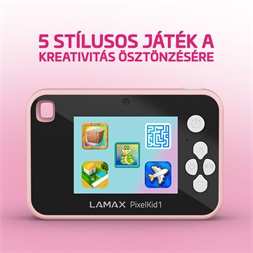 LAMAX PixelKid1 Pink Full HD 8MP rózsazsín gyerek fényképezőgép és kamera