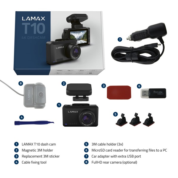 LAMAX T10 4K GPS autós menetrögzítő kamera