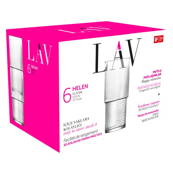 LAV Helen Long Drink 515ml koktélos pohár szett 6 darabos LV-HLN386F