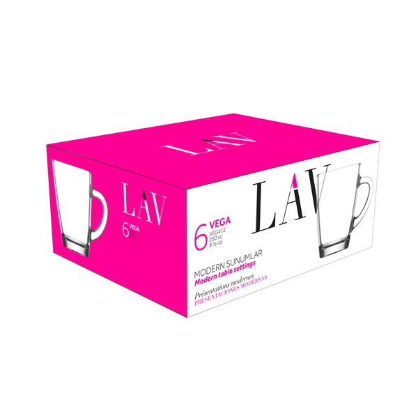 LAV Vega Mug 250ml bögre szett 6 darabos LV-VEG412F