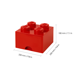 LEGO Fiókos tárolódoboz 2x2, piros