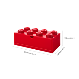 LEGO Fiókos tárolódoboz 2x4,kicsi,piros