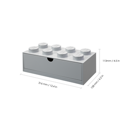 LEGO Fiókos tárolódoboz 2x4,kicsi, szürke