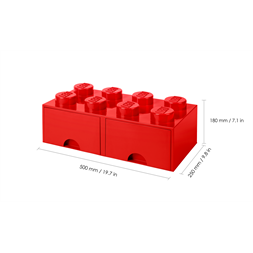 LEGO Fiókos tárolódoboz 2x4, piros