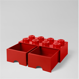 LEGO Fiókos tárolódoboz 2x4, piros