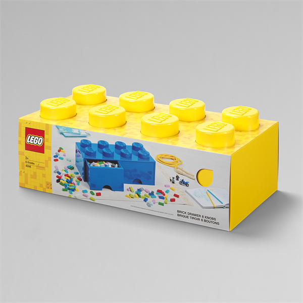 LEGO Fiókos tárolódoboz 2x4, sárga