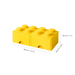 LEGO Fiókos tárolódoboz 2x4, sárga