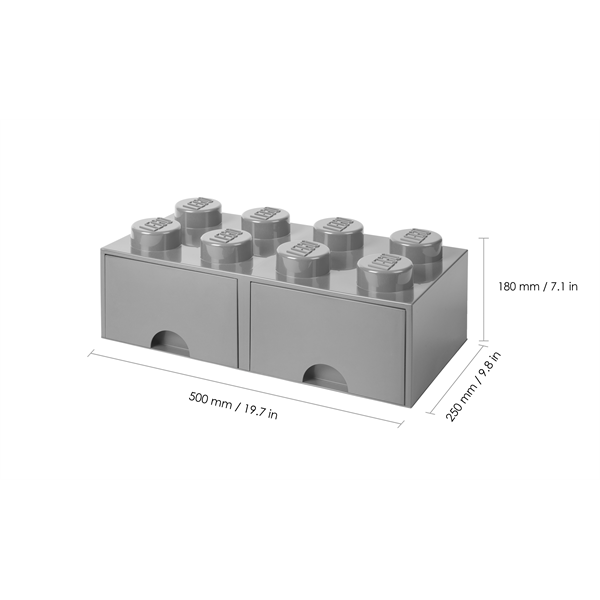 LEGO Fiókos tárolódoboz 2x4, szürke