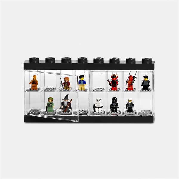 LEGO Minifigura vitrin, 16-db-os, fekete