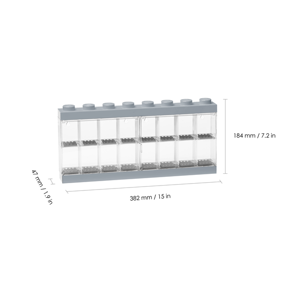 LEGO Minifigura vitrin, 16-db-os, szürke