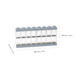 LEGO Minifigura vitrin, 16-db-os, szürke
