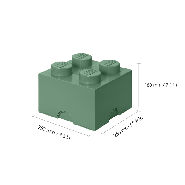 LEGO Tárolódoboz 2x2, homokzöld (5,6 literes)