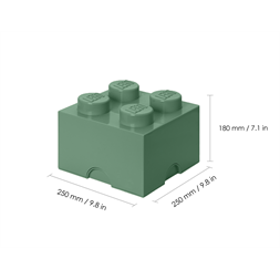 LEGO Tárolódoboz 2x2, homokzöld (5,6 literes)